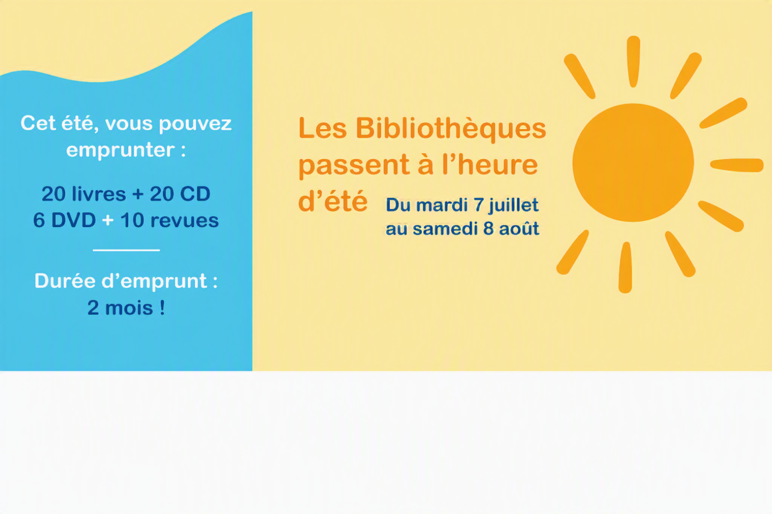 Horaires d'été 2026